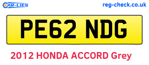 PE62NDG are the vehicle registration plates.