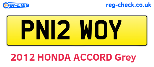PN12WOY are the vehicle registration plates.