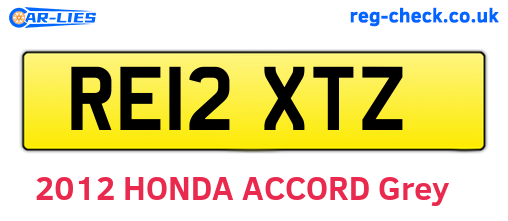 RE12XTZ are the vehicle registration plates.