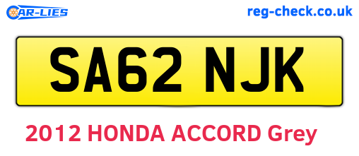 SA62NJK are the vehicle registration plates.