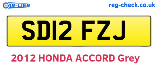 SD12FZJ are the vehicle registration plates.