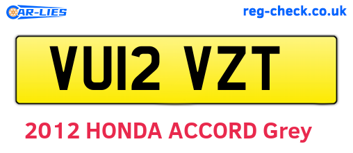 VU12VZT are the vehicle registration plates.