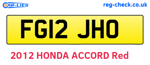 FG12JHO are the vehicle registration plates.