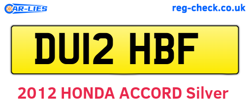 DU12HBF are the vehicle registration plates.