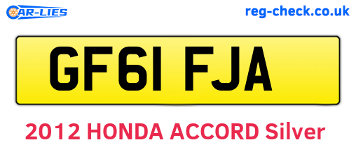 GF61FJA are the vehicle registration plates.