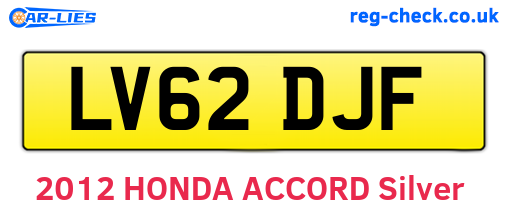 LV62DJF are the vehicle registration plates.