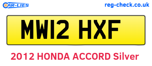 MW12HXF are the vehicle registration plates.
