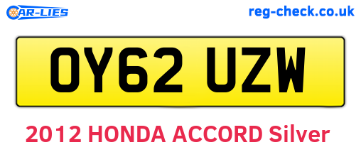OY62UZW are the vehicle registration plates.