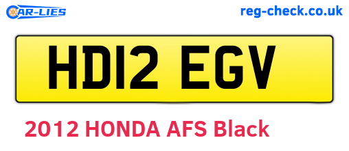HD12EGV are the vehicle registration plates.