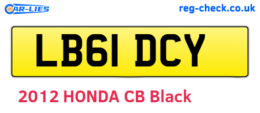 LB61DCY are the vehicle registration plates.