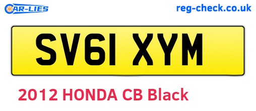 SV61XYM are the vehicle registration plates.