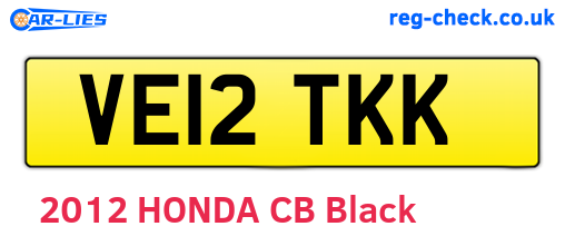 VE12TKK are the vehicle registration plates.