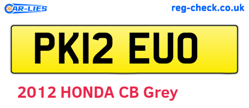 PK12EUO are the vehicle registration plates.
