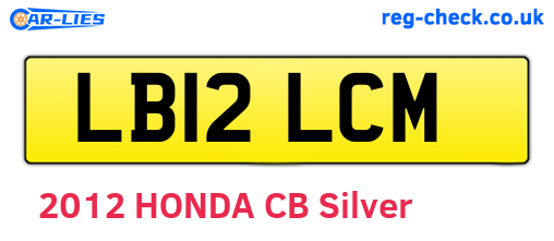 LB12LCM are the vehicle registration plates.