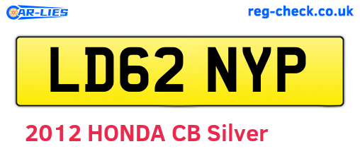LD62NYP are the vehicle registration plates.