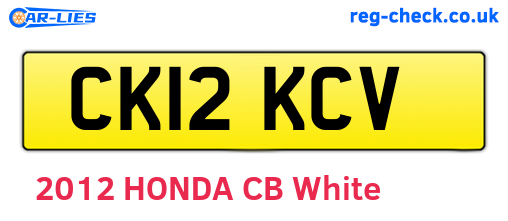 CK12KCV are the vehicle registration plates.