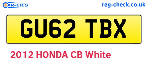 GU62TBX are the vehicle registration plates.