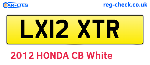 LX12XTR are the vehicle registration plates.