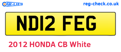 ND12FEG are the vehicle registration plates.
