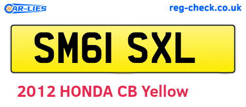 SM61SXL are the vehicle registration plates.