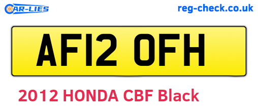 AF12OFH are the vehicle registration plates.