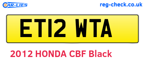 ET12WTA are the vehicle registration plates.