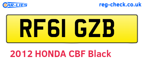 RF61GZB are the vehicle registration plates.