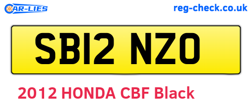 SB12NZO are the vehicle registration plates.