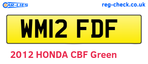 WM12FDF are the vehicle registration plates.