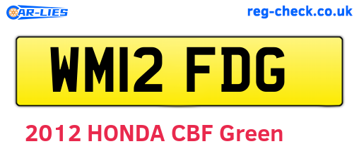WM12FDG are the vehicle registration plates.