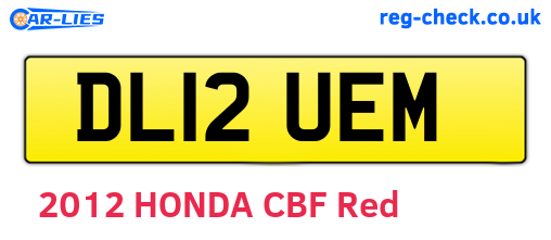 DL12UEM are the vehicle registration plates.