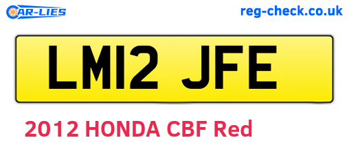 LM12JFE are the vehicle registration plates.