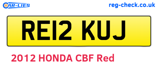RE12KUJ are the vehicle registration plates.