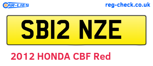 SB12NZE are the vehicle registration plates.