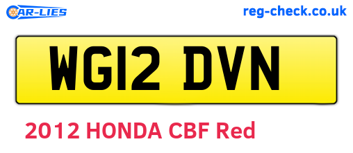 WG12DVN are the vehicle registration plates.