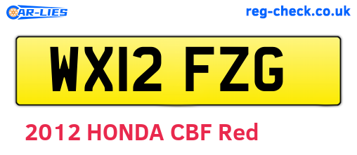 WX12FZG are the vehicle registration plates.