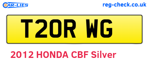 T20RWG are the vehicle registration plates.