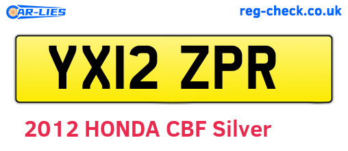 YX12ZPR are the vehicle registration plates.