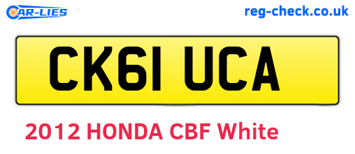 CK61UCA are the vehicle registration plates.