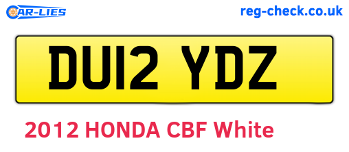 DU12YDZ are the vehicle registration plates.