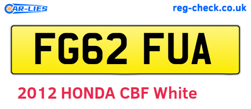 FG62FUA are the vehicle registration plates.