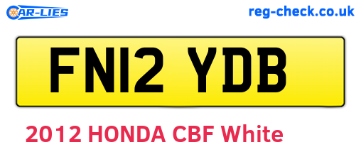 FN12YDB are the vehicle registration plates.