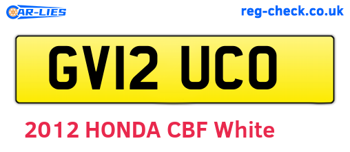 GV12UCO are the vehicle registration plates.