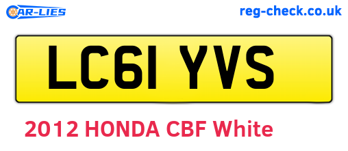 LC61YVS are the vehicle registration plates.