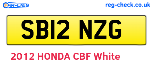 SB12NZG are the vehicle registration plates.
