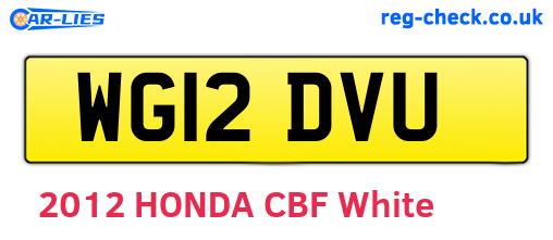 WG12DVU are the vehicle registration plates.