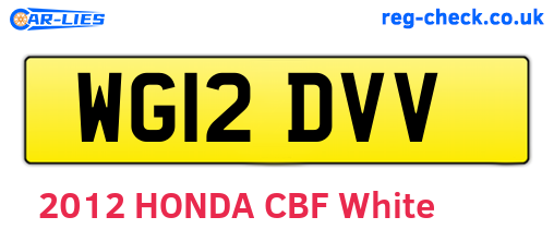 WG12DVV are the vehicle registration plates.