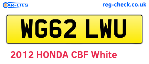WG62LWU are the vehicle registration plates.