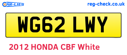 WG62LWY are the vehicle registration plates.