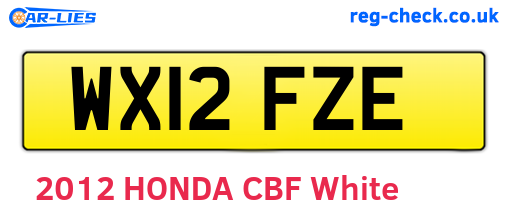 WX12FZE are the vehicle registration plates.